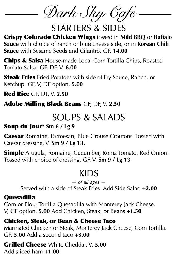 Dark Sky Cafe Menu image 3